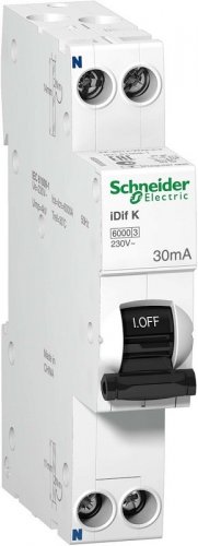 Автомат дифференциального тока АВДТ Schneider Electric Acti9 iDif K 1п 25А 30мА 6,0кА C тип AC картинка